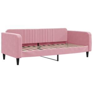 vidaXL Letto da Giorno Rosa 90x200 cm in Velluto