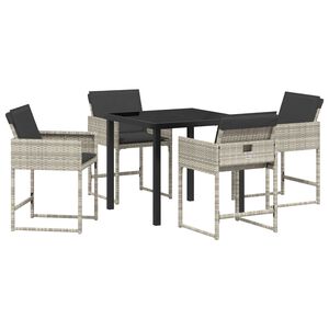 vidaXL Set da Pranzo per Giardino 5 pcs Beige polyrattan