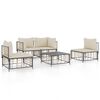 vidaXL Set Divani da Giardino 5 pz con Cuscini Antracite in Polyrattan