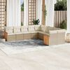 vidaXL Set Divano da Giardino 10 pz con Cuscini Beige in Polyrattan