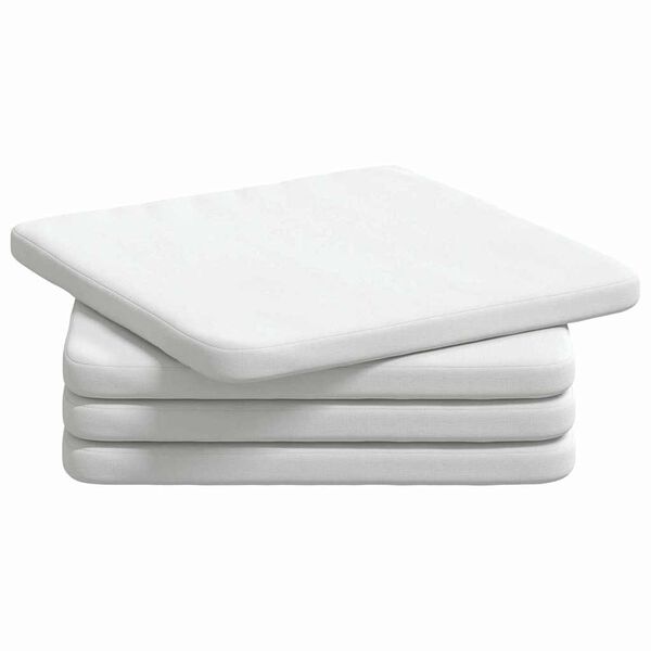 vidaXL Cuscini per Seduta 4 pcs Bianco 40 x 40 x 3 cm Tessuto