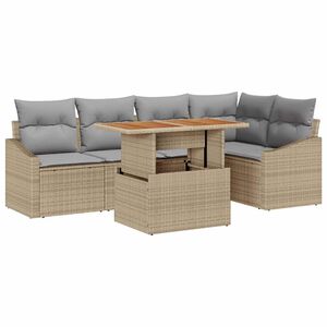 vidaXL Set Divano da Giardino 6 pz Beige e grigio