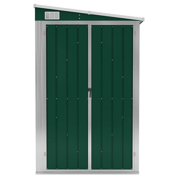 vidaXL Capanno Giardino a Parete Verde 118x288x178 cm Acciaio Zincato