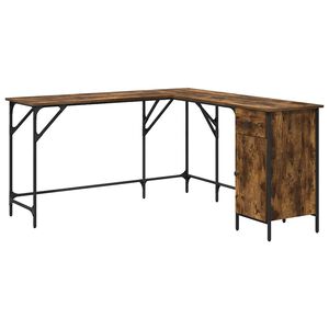 vidaXL Scrivania Rovere Fumo 141x141x75 cm in Legno Multistrato