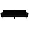 vidaXL Divano Letto a 2 Posti Nero in Velluto