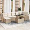 vidaXL Set Divano da Giardino con cuscino 8 pcs Beige Poly Rattan