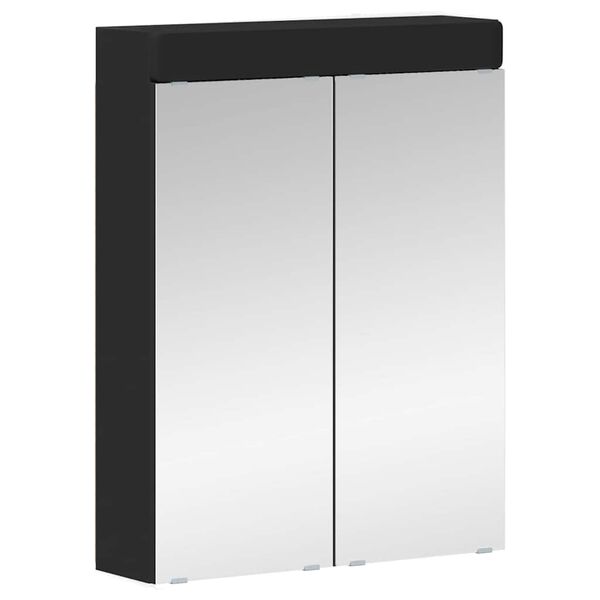vidaXL Mobiletto per specchio da bagno TULUM Nero 60 x 16,5 x 78 cm