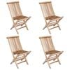 vidaXL Sedia da giardino pieghevole 4 pz Naturale Legno di teak solido