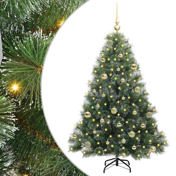 vidaXL Albero di Natale artificiale con 150 LED Verde 150 cm PE e PVC