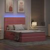 vidaXL Letto con contenitore e LED con led Rosa 140 x 190 cm Velluto
