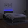 vidaXL Letto a Molle Materasso e LED Grigio Scuro 120x190cm in Tessuto