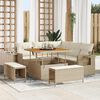 vidaXL Set Divano da Giardino 9 pcs Beige e Crema polyrattan