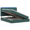 vidaXL Letto con contenitore LED e materasso Verde Scuro 140 x 200 cm
