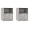 vidaXL Comodini 2 pz Grigio Cemento 40x40x50 cm in Legno Multistrato