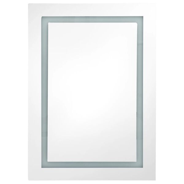 vidaXL Armadietto Bagno con Specchio e LED Grigio Cemento 50x13x70 cm