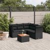 vidaXL Set Divano da Giardino 6 pz con Cuscini Nero in Polyrattan