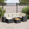 vidaXL Set Divani da Giardino con Cuscini 7pz Nero Polyrattan
