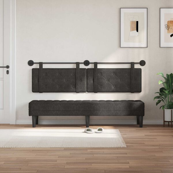 vidaXL Testata appesa Nero 190 x 55 x 5 cm PU Antico