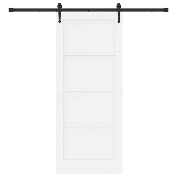 vidaXL Porta scorrevole ORKDAL Bianco e Nero 83 x 202 cm Pino massello