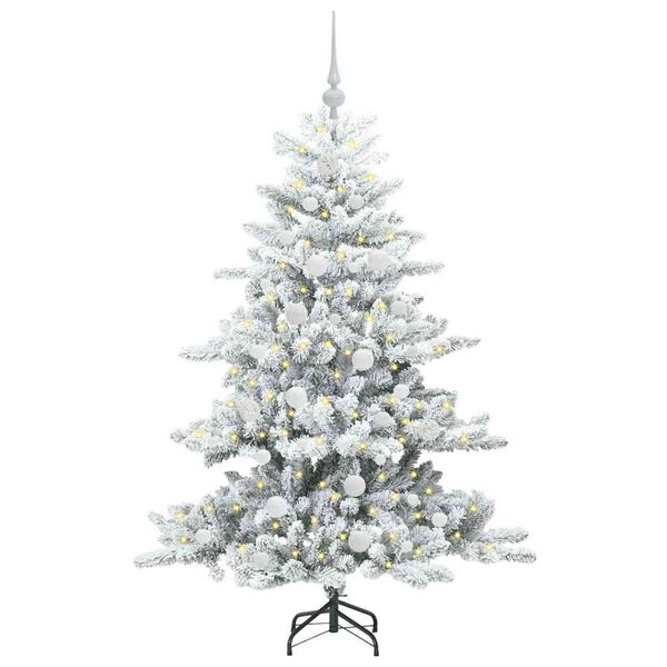 vidaXL Albero di Natale Artificiale con Rami Pieghevoli Bianco 150 cm