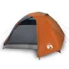 vidaXL Tenda da Campeggio a Cupola 4 Persone Grigio e Arancione