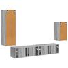vidaXL Set mobile TV 4 pcs Grigio Sonoma Legno multistrato