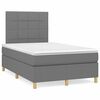 vidaXL Letto a Molle Materasso e LED Grigio Scuro 120x190cm in Tessuto