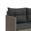 vidaXL Lettino Prendisole con Cuscini Grigio in Polyrattan