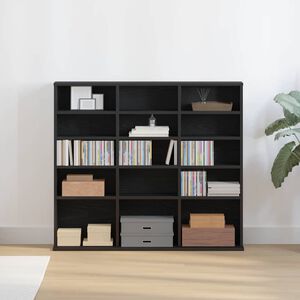 vidaXL Mobile Porta CD Rovere Nero 100x23x89,5 cm Legno Multistrato