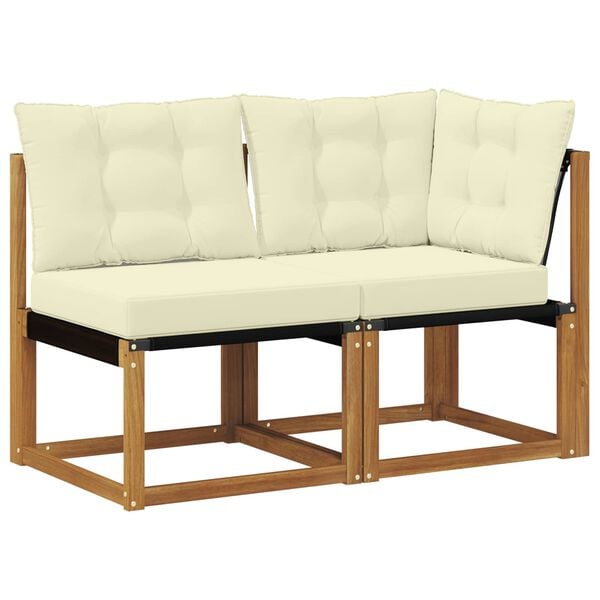 vidaXL Divano modulare da esterno e angolare 2 Pezzo Naturale