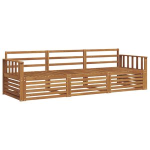 vidaXL Set di divani da esterno 3 pz Naturale Legno di Acacia Massello