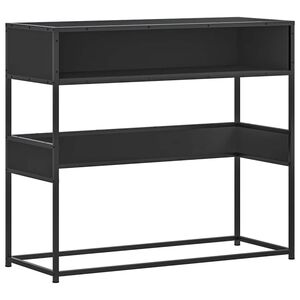 vidaXL Tavolino Consolle Nero 90x35x80 cm in Legno Multistrato