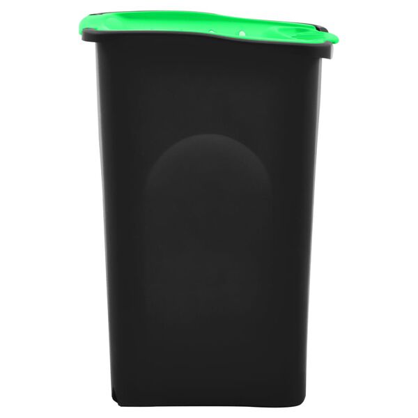 vidaXL Cestino con Coperchio Incernierato 50L Nero e Verde