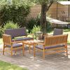vidaXL Set Divano da Giardino 5 pcs Marrone Legno di Acacia Massello