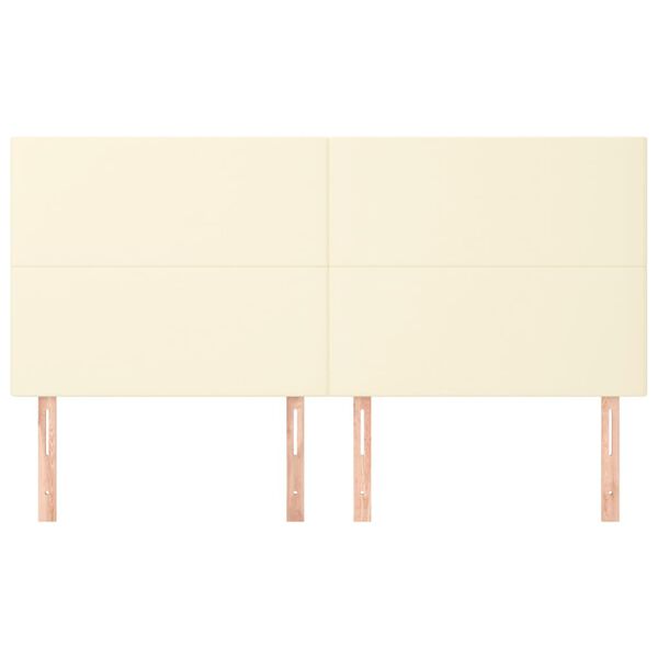vidaXL Testiera Crema 200x5x118/128 cm Similpelle
