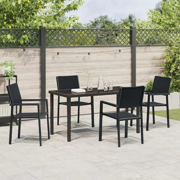 vidaXL Set da Pranzo per Giardino 5 pcs Nero