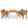 vidaXL Set da pranzo da giardino 7 pz 201,5x100 cm in legno massello di acacia