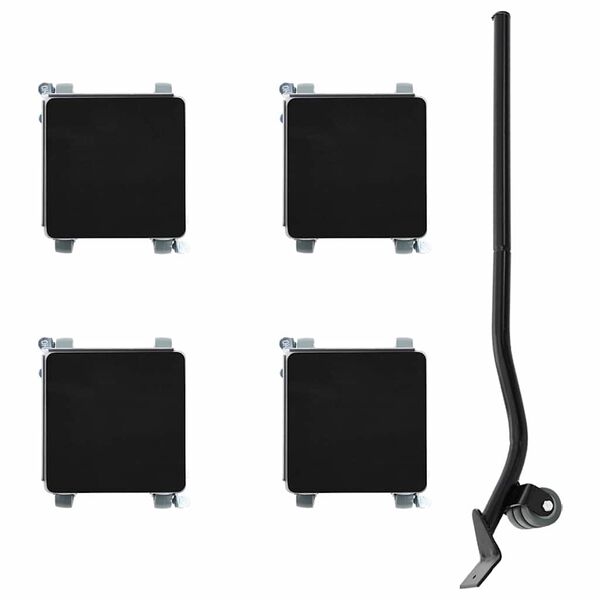 vidaXL Ruote per mobili 4 pz con sollevatore 13,5x13,5x6 cm Acciaio 1300 kg