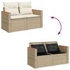 vidaXL Set Divano da Giardino con cuscino Beige Poly Rattan