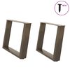 vidaXL Gambe per Tavolino da Caff&egrave; a Forma di U 2 pz Acciaio Naturale 70x(42-43) cm Acciaio