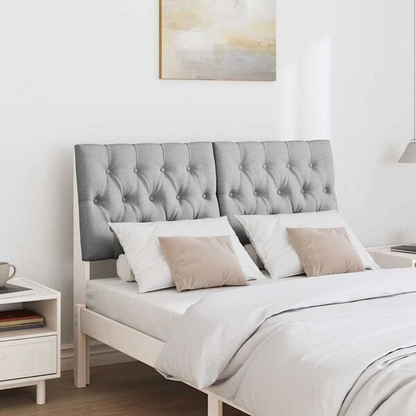 vidaXL Testiera imbottita Grigio chiaro 120 cm Pino massello