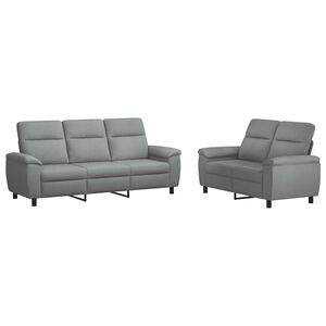 vidaXL Set di divani 2 pcs Grigio Chiaro Tessuto