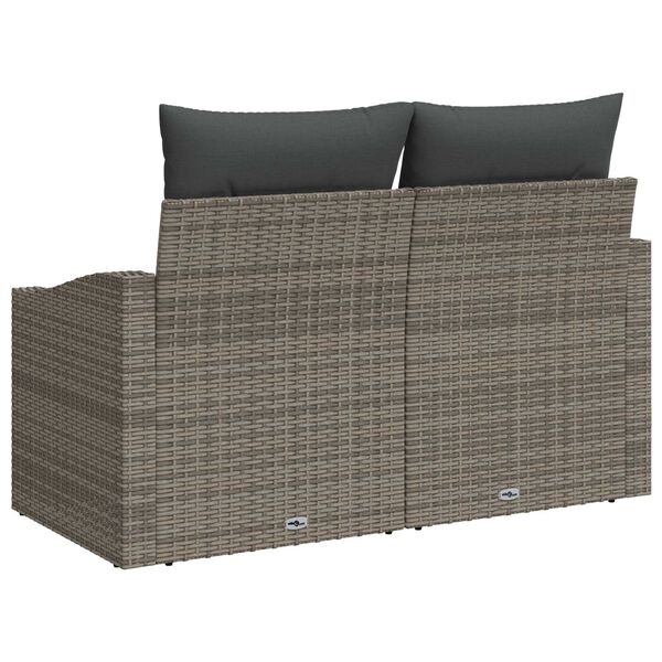 vidaXL Divano da giardino con cuscino 123 x 62 x 69 cm polyrattan