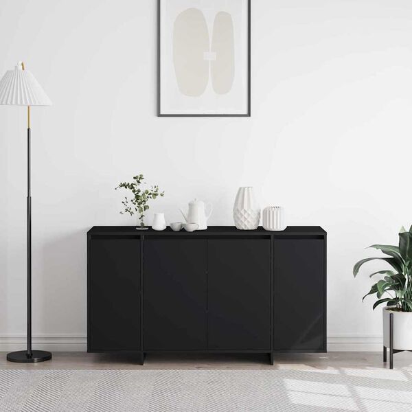 vidaXL Credenza Nero 135 x 41 x 75 cm Legno multistrato