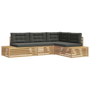 vidaXL 5 pcs Set di divani da esterno Poliestere Bianco