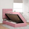 vidaXL Letto con contenitore e materasso Rosa 90 x 190 cm Velluto