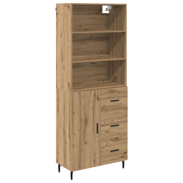 vidaXL Credenza con cassetto Rovere artigianale 69,5 x 34 x 180 cm