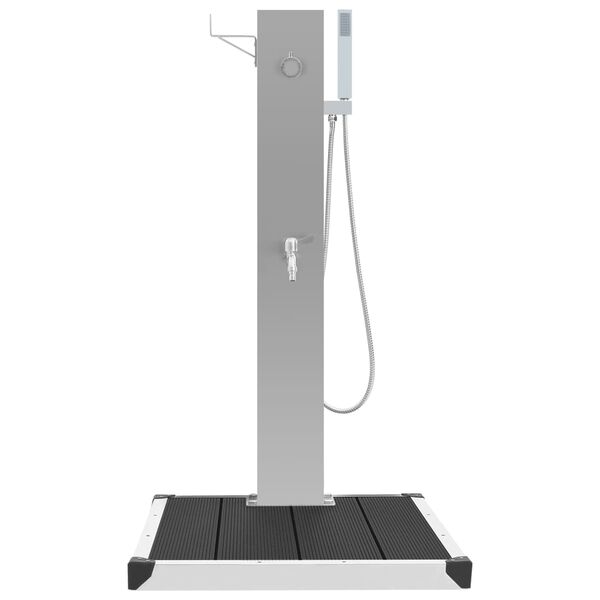 vidaXL Doccia da Esterno con Piatto in WPC Acciaio Inossidabile