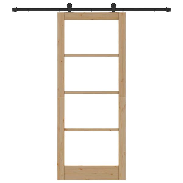 vidaXL Porta scorrevole ORKDAL Naturale e Nero 86 x 211 cm