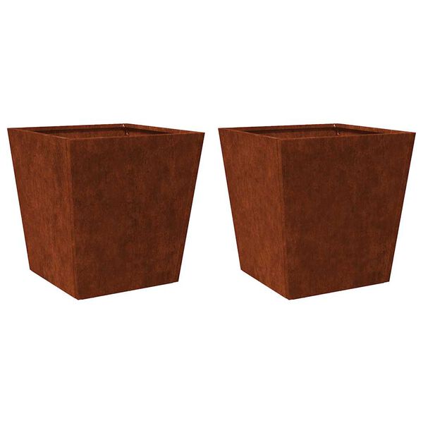 vidaXL Fioriere da Giardino 2 pz 40x40x40 cm in Acciaio Corten